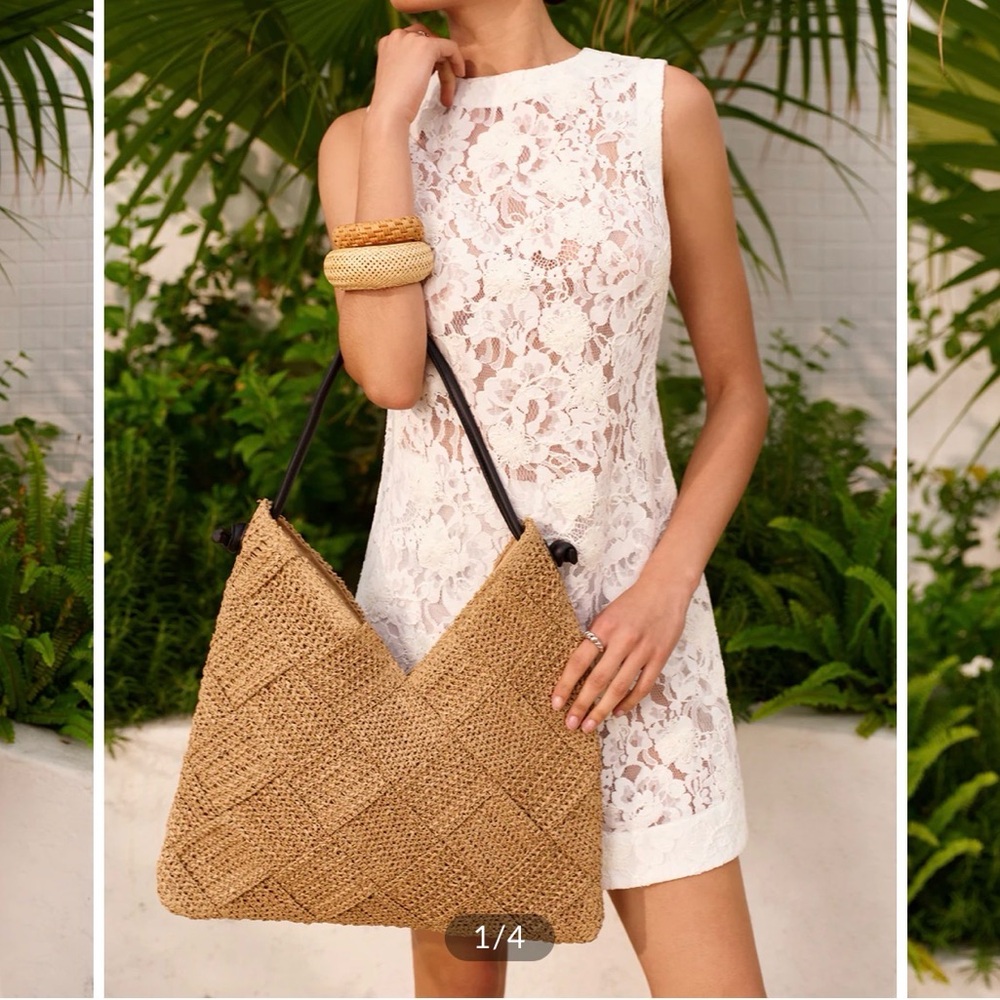 Commense Beige Textured Shoulder Bag